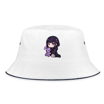 Goth Bunny Horror Rabbit Gothic Creepy Creepy - Bucket Hat - white/navy - Front