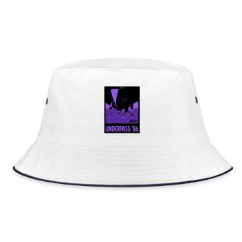 Underpass 86 Bridge Graffiti Motif - Bucket Hat - white/navy - Front