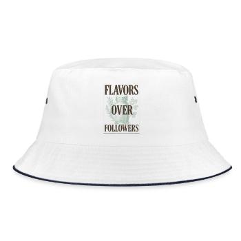 Aromen statt Follower | Gewürze Kochen - Bucket Hat - Weiß/Navy - Vorne