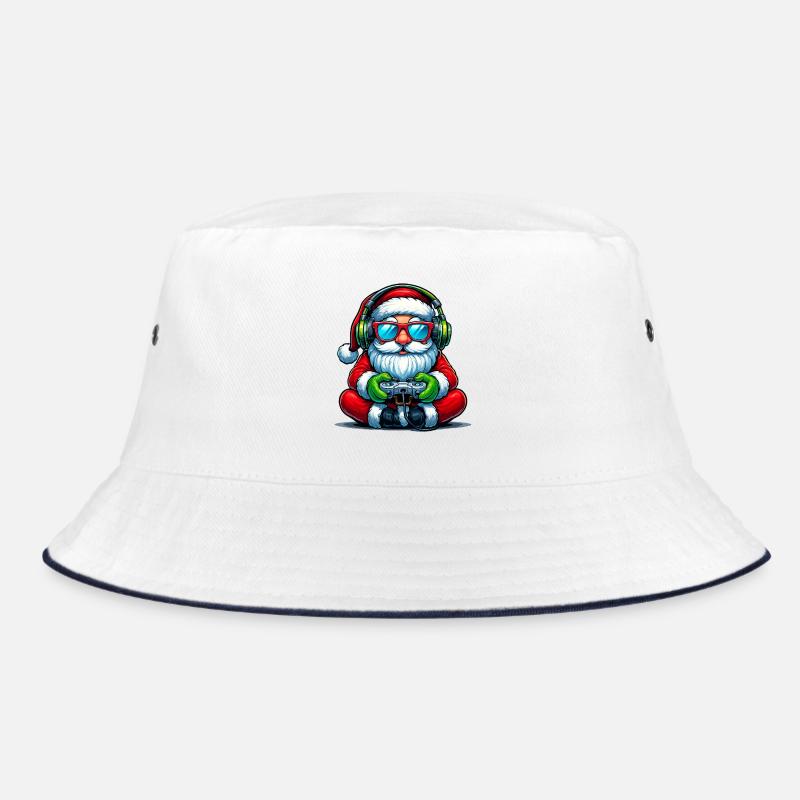 Gamer Weihnachtsmann Spielt Videospiel-Controller Bucket Hat