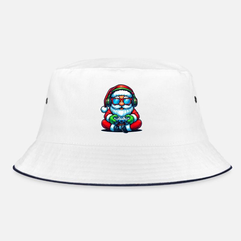 Gamer Weihnachtsmann Spielt Videospiel-Controller Bucket Hat