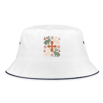 Motif de croix de lapin de Pâques - Bob - blanc/marine - Devant