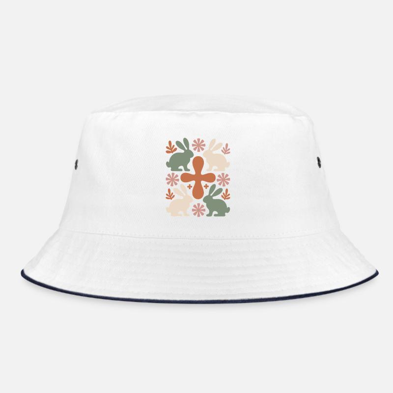 Easter Bunny Cross Pattern Bucket Hat