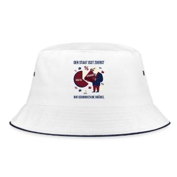 The state eats first - Bucket Hat - white/navy - Front