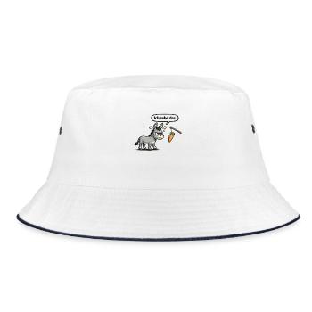 Esel Humor lustiger Spruch Geschenk - Bucket Hat - Weiß/Navy - Vorne