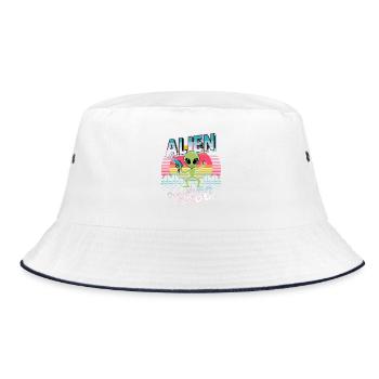 Alien Beam Me To The 80s Retro 80er Jahre Sci Fi - Bucket Hat - white/navy - Front