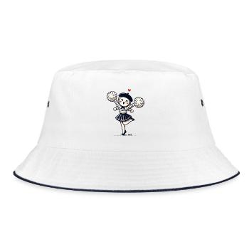 Cute girl with pompoms pantomime - Bucket Hat - white/navy - Front