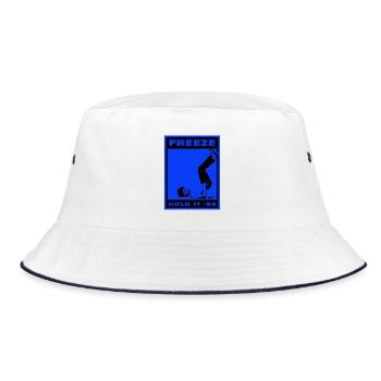 Freeze Hold It '84 Retro Fitness Poster - Bucket Hat - Weiß/Navy - Vorne