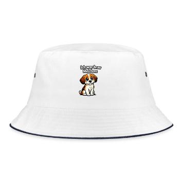 Ich war brav Meistens Hund Geschenk - Bucket Hat - Weiß/Navy - Vorne