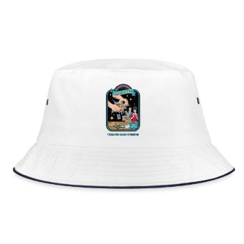 Card Addict Pack Master Sammelkarten-Eröffnungskarte - Bucket Hat - Weiß/Navy - Vorne