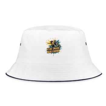  Keine Gnade Nur Farbe Lustiger Paintball Spruch - Bucket Hat - Weiß/Navy - Vorne