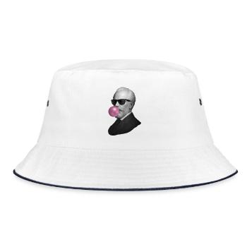 Retro Gentleman with Bubblegum - Bucket Hat - white/navy - Front