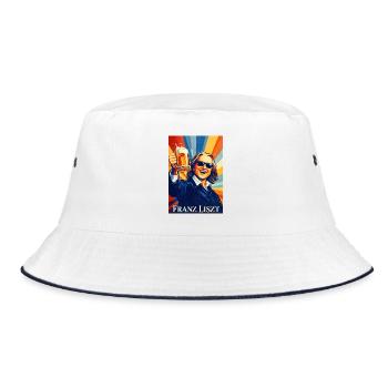 Franz Liszt Pop Art Toast Tea - Bucket Hat - white/navy - Front