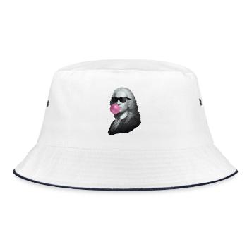 Baroque Portrait Bubblegum Pop - Bucket Hat - white/navy - Front