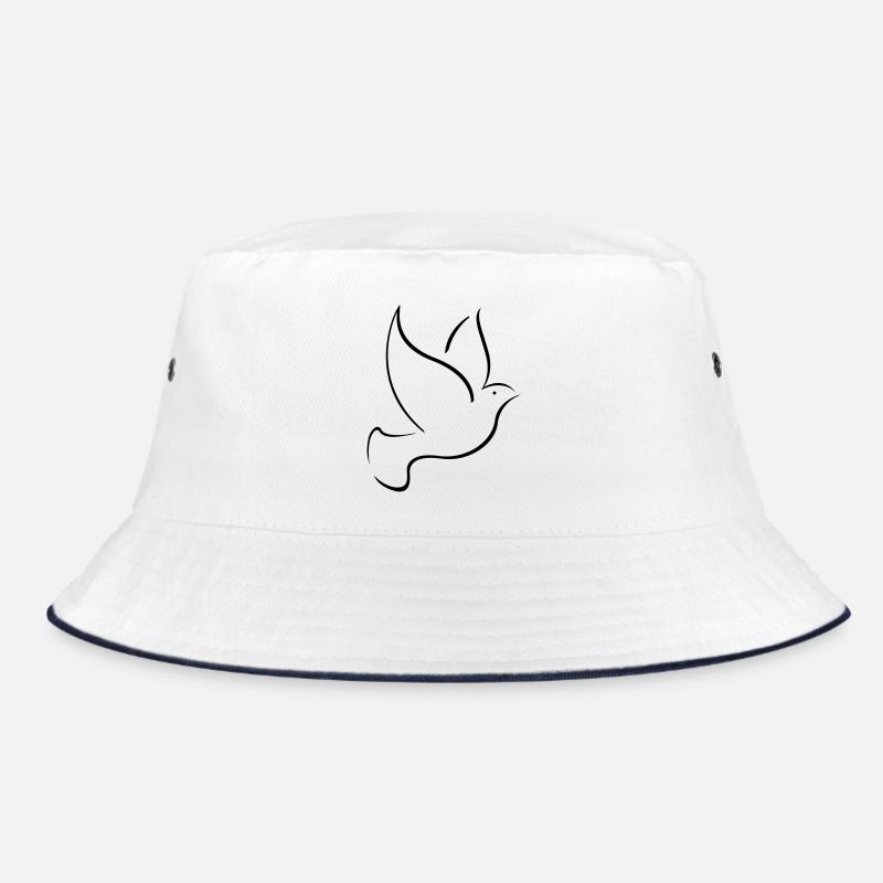bird dove Taube Vogel peace - Bucket Hat - Weiß/Navy