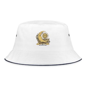 Equinox Renew Rebalance Rebirth Ostara Blessings - Bucket Hat - white/navy - Front