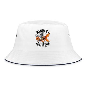 Mindset Is Everything Motivational Inspirational - Bucket Hat - Weiß/Navy - Vorne