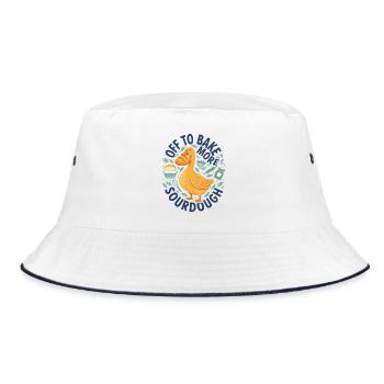 Sourdough Off To Bake More Sourdough Bread Baking - Bucket Hat - white/navy - Front
