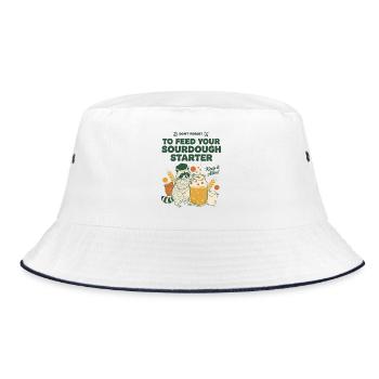 Sauerteigstarter, um Ihr Sauerteigbrot zu füttern - Bucket Hat - Weiß/Navy - Vorne
