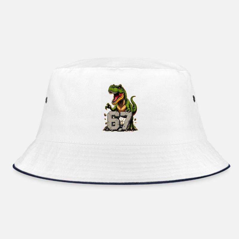 T-Rex Dinosaur Funny Six Seven Meme Bucket Hat