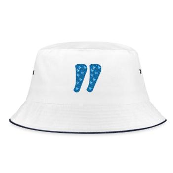 Quotation marks - Bucket Hat - white/navy - Front