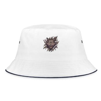 Wolf roar in splinter vision - Bucket Hat - white/navy - Front