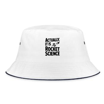 Actually It Is Rocket Science - Bucket Hat - white/navy - Front