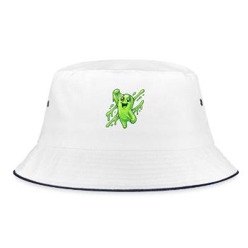 Green Slime Grimace Splash - Bucket Hat - white/navy - Front