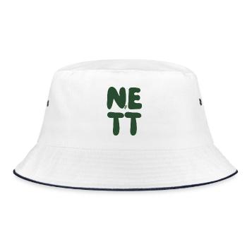 Nett hier - Bucket Hat - Weiß/Navy - Vorne