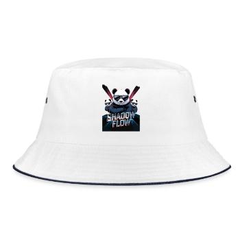 Shadow Flow Panda Crew with cool sunglasses - Bucket Hat - white/navy - Front