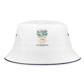 sourdough In Crust We Trust bread baking baker - Bucket Hat - white/navy - Front