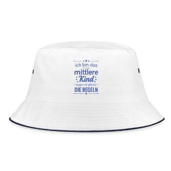Funny Saying Middle Child Family Bustle - Bucket Hat - white/navy - Front