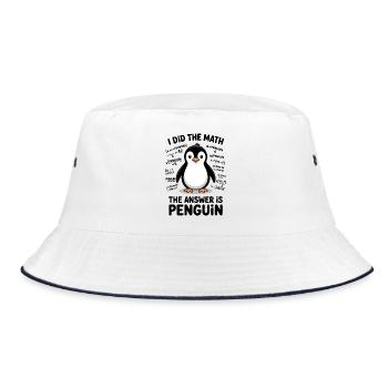 Math Sayings Penguin Funny Math Gift - Bucket Hat - white/navy - Front