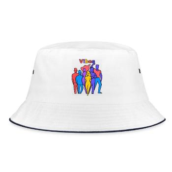 Vibes Rainbow Silhouettes - Bucket Hat - white/navy - Front