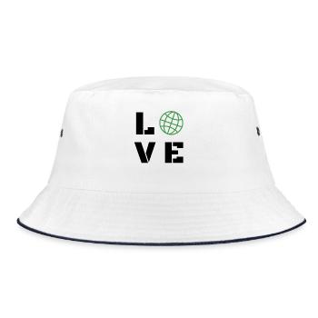 Love Earth Day Ecology Green Globe Planet Art - Bucket Hat - Weiß/Navy - Vorne