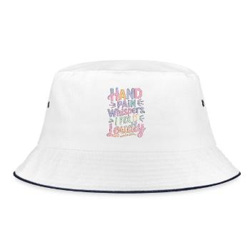 Hand Therapist Hand Pain Whispers Physiotherapist - Bucket Hat - Weiß/Navy - Vorne