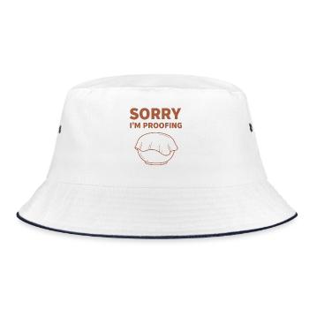 Sauerteig-Brotbacken ENTSCHULDIGUNG, ICH WERDE GEHEN Bäcker - Bucket Hat - Weiß/Navy - Vorne