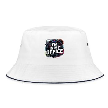 I'm in my office - Bucket Hat - white/navy - Front
