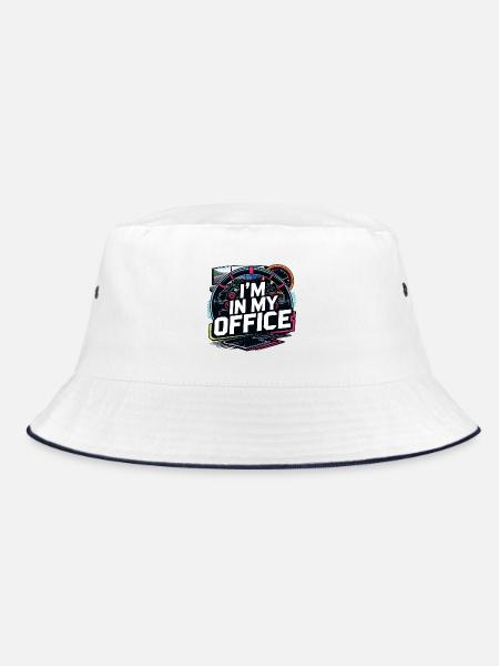 Ich bin in meinem Büro - Bucket Hat - Weiß/Navy - Vorne