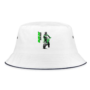 Moto Cross - Supercross - Motocross - Bucket Hat - white/navy - Front
