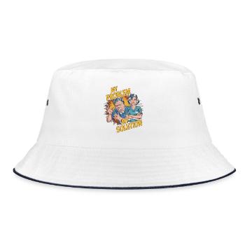 Hand Therapist My Problem My Pictogram Mom Dad - Bucket Hat - Weiß/Navy - Vorne