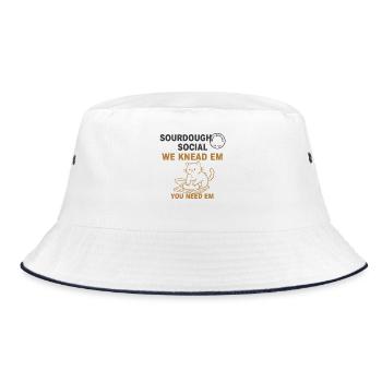 Sauerteigbrot Backen Backer Brotbacken - Bucket Hat - Weiß/Navy - Vorne