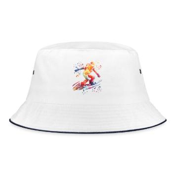 Snowboarder Snowboarding Snowboard - Bucket Hat - Weiß/Navy - Vorne