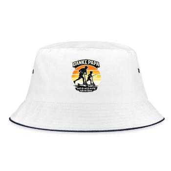 Danke Papa Mutig Fahren Vatertag Geschenk Retro - Bucket Hat - Weiß/Navy - Vorne