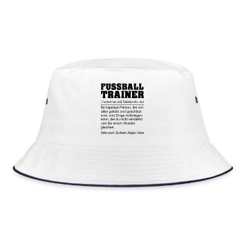 Lustige Definition Fußballtrainer Geschenk - Bucket Hat - Weiß/Navy - Vorne