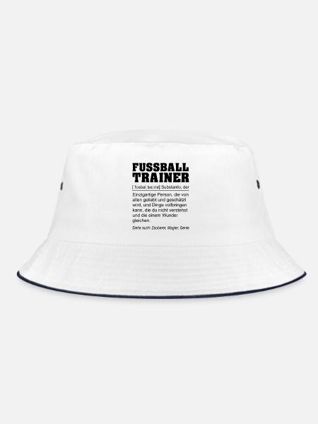 Lustige Definition Fußballtrainer Geschenk - Bucket Hat - Weiß/Navy - Vorne