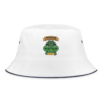 Everything Is Too Complicated Alligator - Bucket Hat - white/navy - Front
