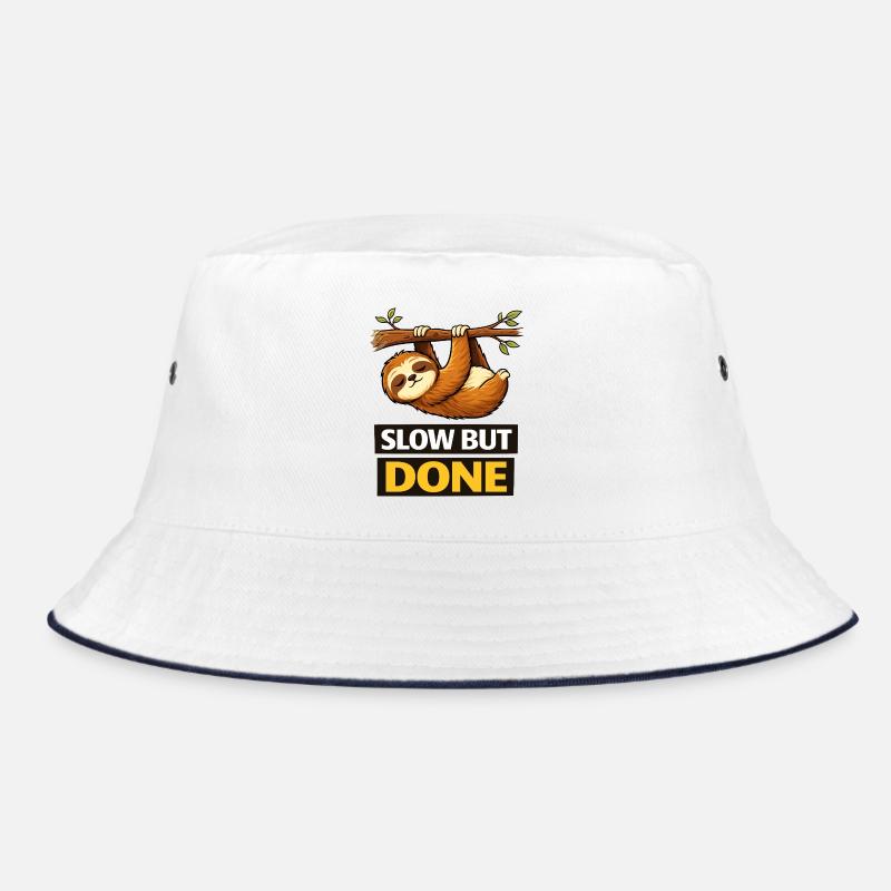 Slow But Done Sloth Illustration Bucket Hat