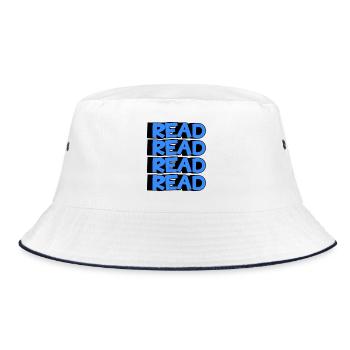 Read Design - 3D Modern Design - Bucket Hat - Weiß/Navy - Vorne