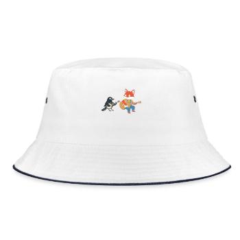 Fox Guitar Crow - Bucket Hat - white/navy - Front
